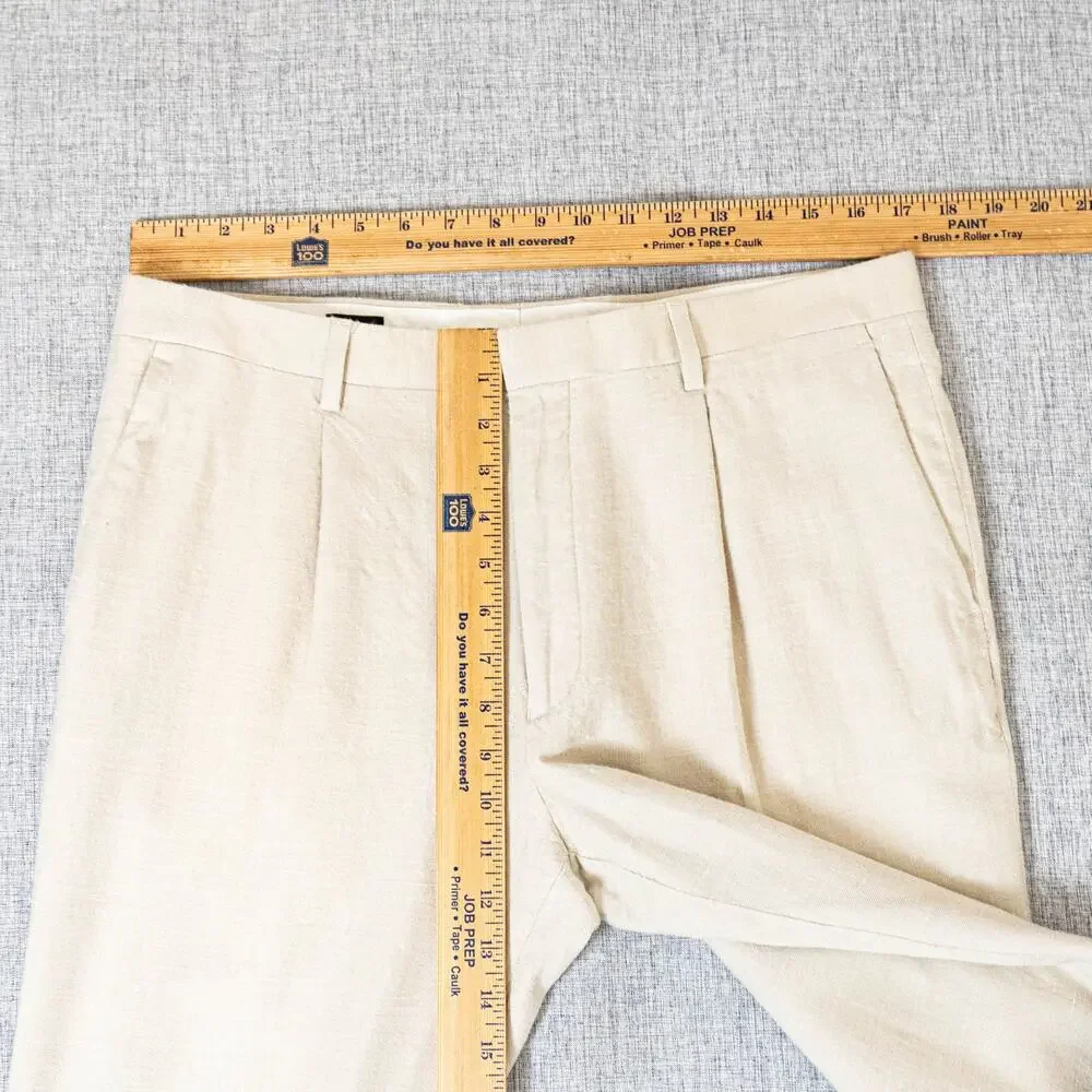 J.Crew Ludlow Slim Pleated Suit Pant Italian Wool Linen Silk 34